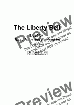 page one of The Liberty Bell. Duet for Tenor Horn and Euphonium