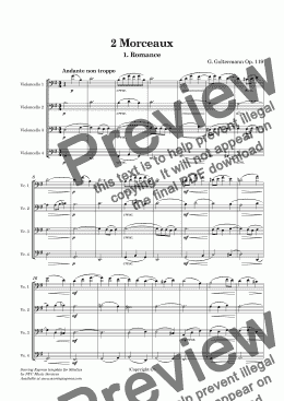 page one of Goltermann 2 Morceaux OP. 119 for Cello Quartet