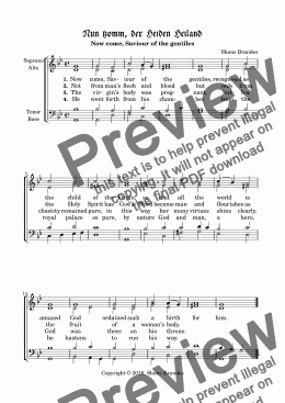 page one of Nun komm der Heiden Heiland -SATB