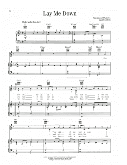 page one of Lay Me Down (Piano, Vocal & Guitar Chords (Right-Hand Melody))