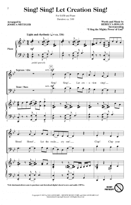 page one of Sing! Sing! Let Creation Sing! (arr. Joshua Metzger) (SATB Choir)