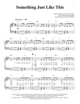 page one of Something Just Like This (Easy Piano)