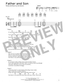 page one of Father And Son (Guitar Cheat Sheet)