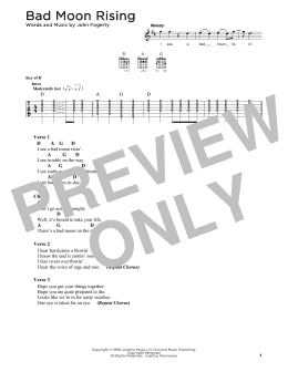 page one of Bad Moon Rising (Solo Guitar)