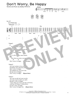 page one of Don't Worry, Be Happy (Solo Guitar)