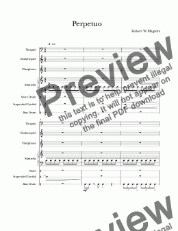 page one of Perpetuo - Percussion Ensemble Score and Parts