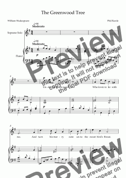 page one of The Greenwood Tree  - Soprano Vocal Solo