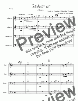 page one of Seductor - Double Reed Quartet