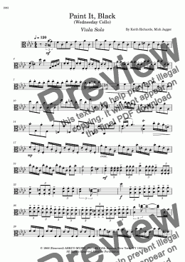 page one of Paint It Black - Solo Viola