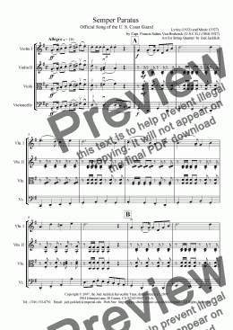 page one of Semper Paratus (official song of the U.S. Coast Guard)