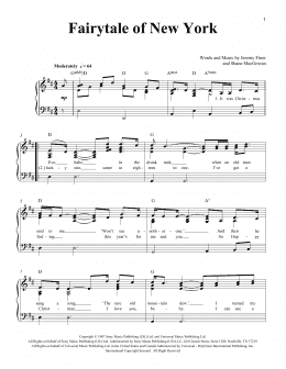 page one of Fairytale Of New York (Easy Piano)