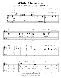 page one of White Christmas (Easy Piano)