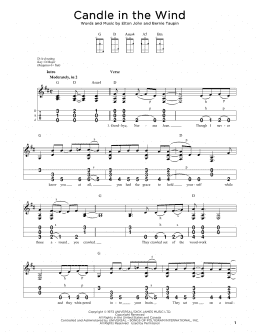 page one of Candle In The Wind (Dulcimer)