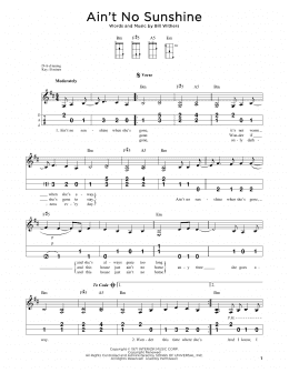 page one of Ain't No Sunshine (Dulcimer)