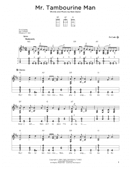 page one of Mr. Tambourine Man (Dulcimer)