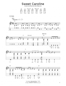 page one of Sweet Caroline (Dulcimer)