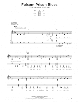 page one of Folsom Prison Blues (Dulcimer)