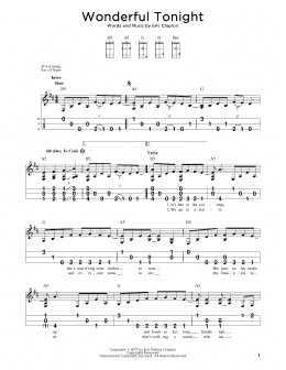 page one of Wonderful Tonight (Dulcimer)