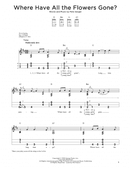 page one of Where Have All The Flowers Gone? (Dulcimer)