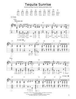 page one of Tequila Sunrise (Dulcimer)