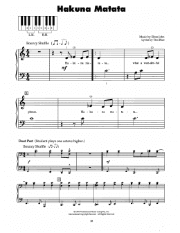 page one of Hakuna Matata (from The Lion King) (5-Finger Piano)