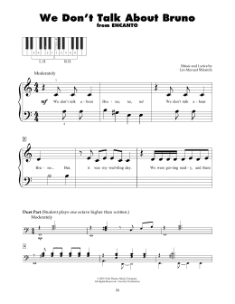 page one of We Don't Talk About Bruno (from Encanto) (5-Finger Piano)