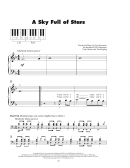 page one of A Sky Full Of Stars (5-Finger Piano)