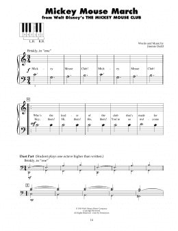 page one of Mickey Mouse March (from The Mickey Mouse Club) (5-Finger Piano)