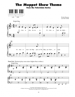 page one of The Muppet Show Theme (5-Finger Piano)