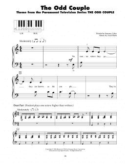 page one of The Odd Couple (5-Finger Piano)