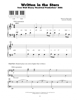 page one of Written In The Stars (from Aida) (5-Finger Piano)