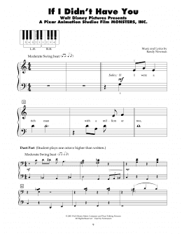 page one of If I Didn't Have You (from Monsters, Inc.) (5-Finger Piano)