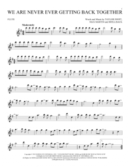 page one of We Are Never Ever Getting Back Together (Flute Solo)