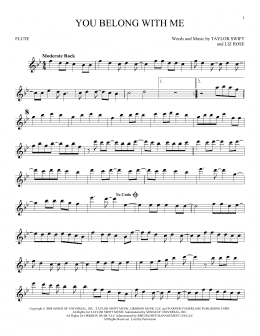 page one of You Belong With Me (Flute Solo)