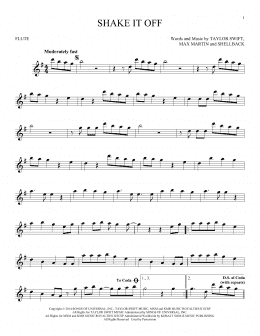 page one of Shake It Off (Flute Solo)