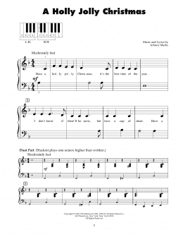 page one of A Holly Jolly Christmas (5-Finger Piano)