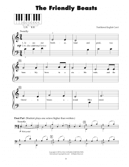 page one of The Friendly Beasts (5-Finger Piano)