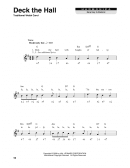 page one of Deck The Hall (Harmonica)