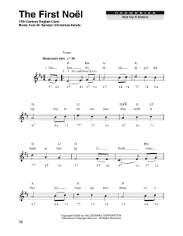 page one of The First Noel (Harmonica)