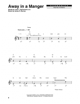 page one of Away In A Manger (Harmonica)