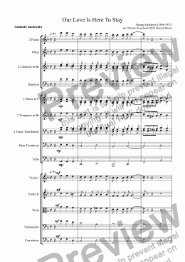 page one of Our Love Is Here To Stay for Female Voice and Orchestra