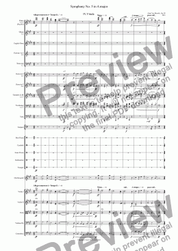 page one of Symphony No. 5 in A major, Op. 80 - IV. Finale