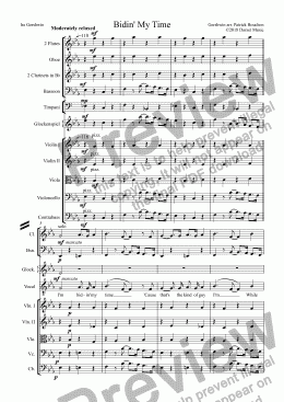 page one of Bidin' My Time for Male Voice and Orchestra