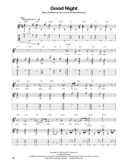 page one of Good Night (Guitar Tab)