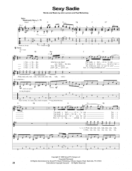 page one of Sexy Sadie (Guitar Tab)