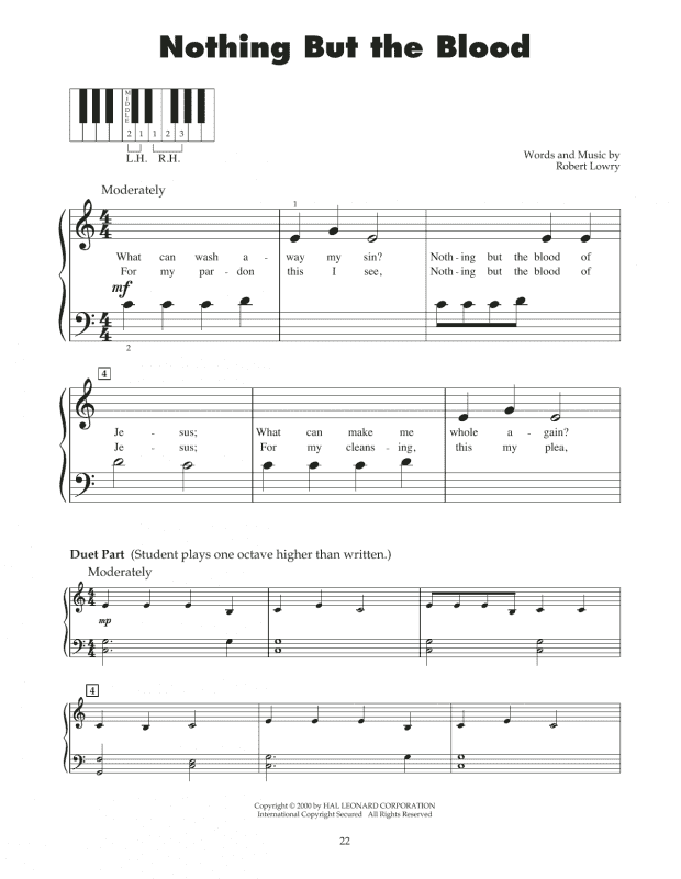 Nothing But The Blood (arr. Carol Klose) (5-Finger Piano) - Print Now