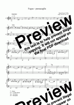 page one of Fugue - passacaglia