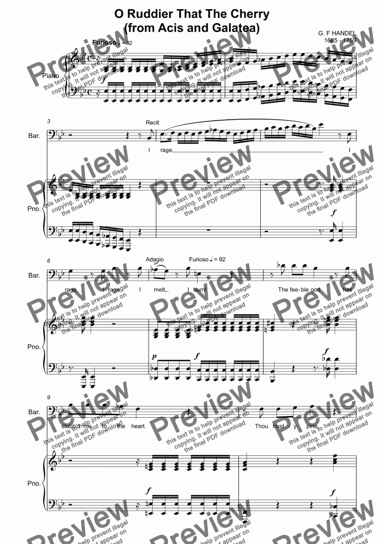 O Ruddier Than The Cherry Download Sheet Music Pdf File