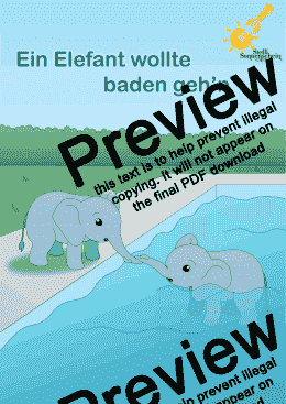 page one of Ein Elefant wollte baden geh'n