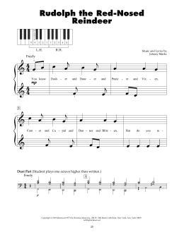 page one of Rudolph The Red-Nosed Reindeer (5-Finger Piano)